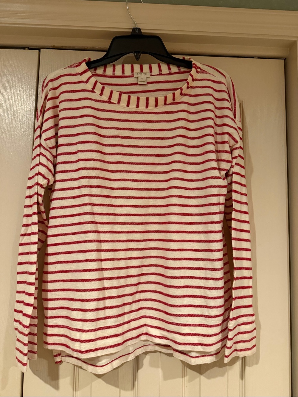 J. Crew Red & White Striped Long-Sleeve Tee